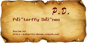 Péterffy Dénes névjegykártya