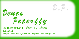 denes peterffy business card